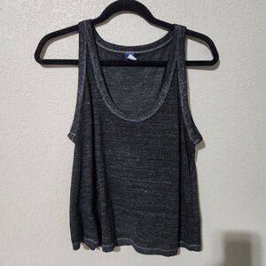 Old Navy Tank Top Large Womens Dark Gray Black Sleeveless Whimsigoth